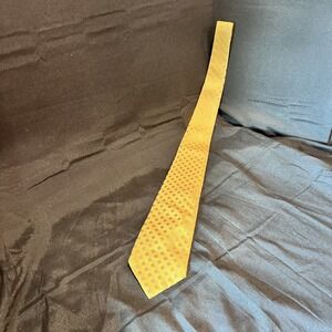 Brooks Brothers Silk Neck Tie Yellow Geometric Blue & Yellow Squares